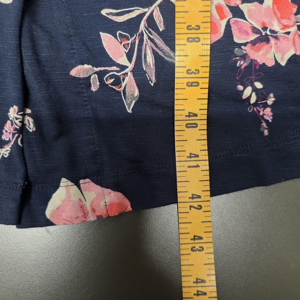 J Jill Dress Women S Petite Blue Floral Button Belted Fit & Flare Knee Length - Picture 6 of 8